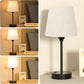 Black Nightstand Lamps Multifunction USB C Dimmable