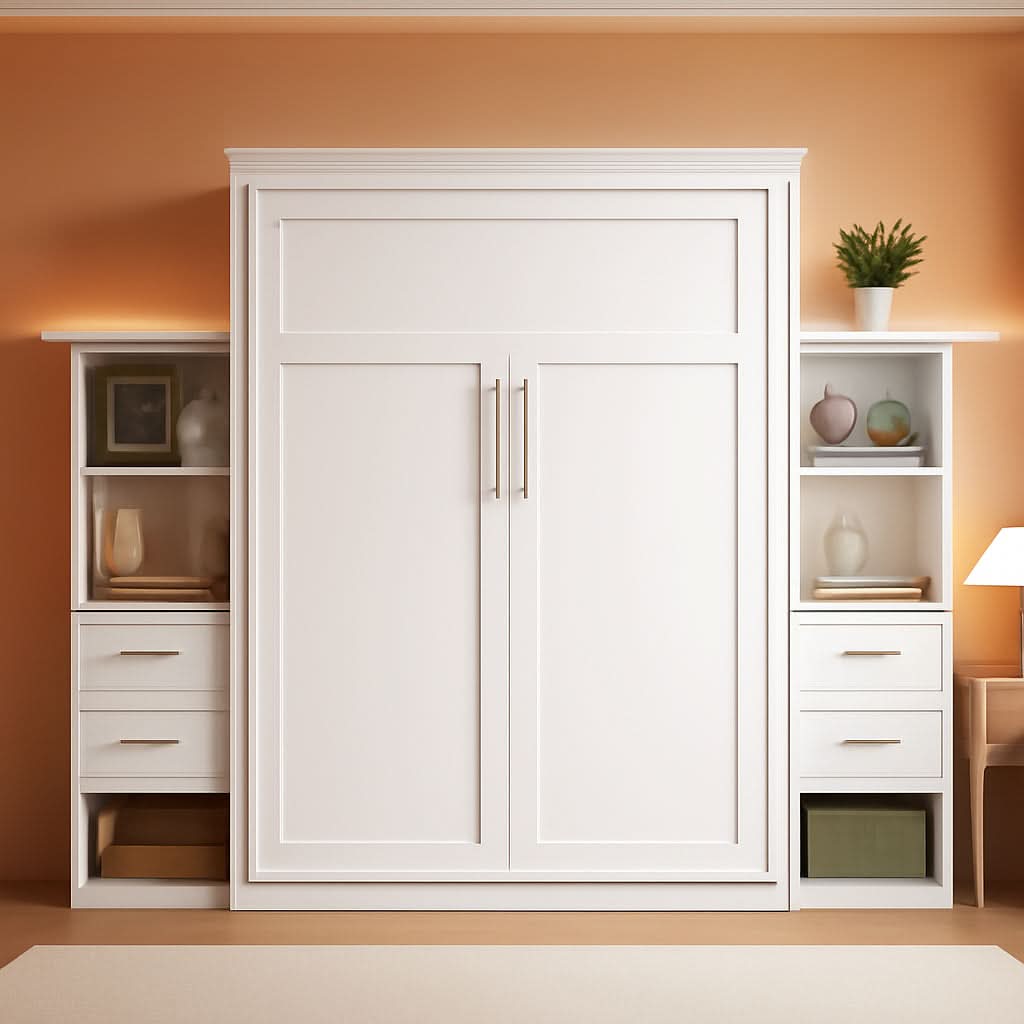 Full Murphy Wall Bed With Wardrobe Storage Solutions-0