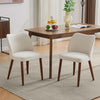 Cream White Upholstered Wooden Dining Chairs SetOf2