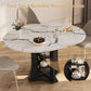 White Marble Extendable Dining Table Circular Convertible