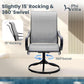Outdoor Patio Dining Set With Swivel Chairs Gray Textilene
