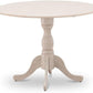 Round Wooden Dining Table 42-Inch Wirebrushed Buttercream