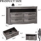 LED Illuminated Charcoal Grey Dresser With Drawers