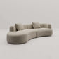 Light Coffee Curved Sectional Sofa For Living Room-2