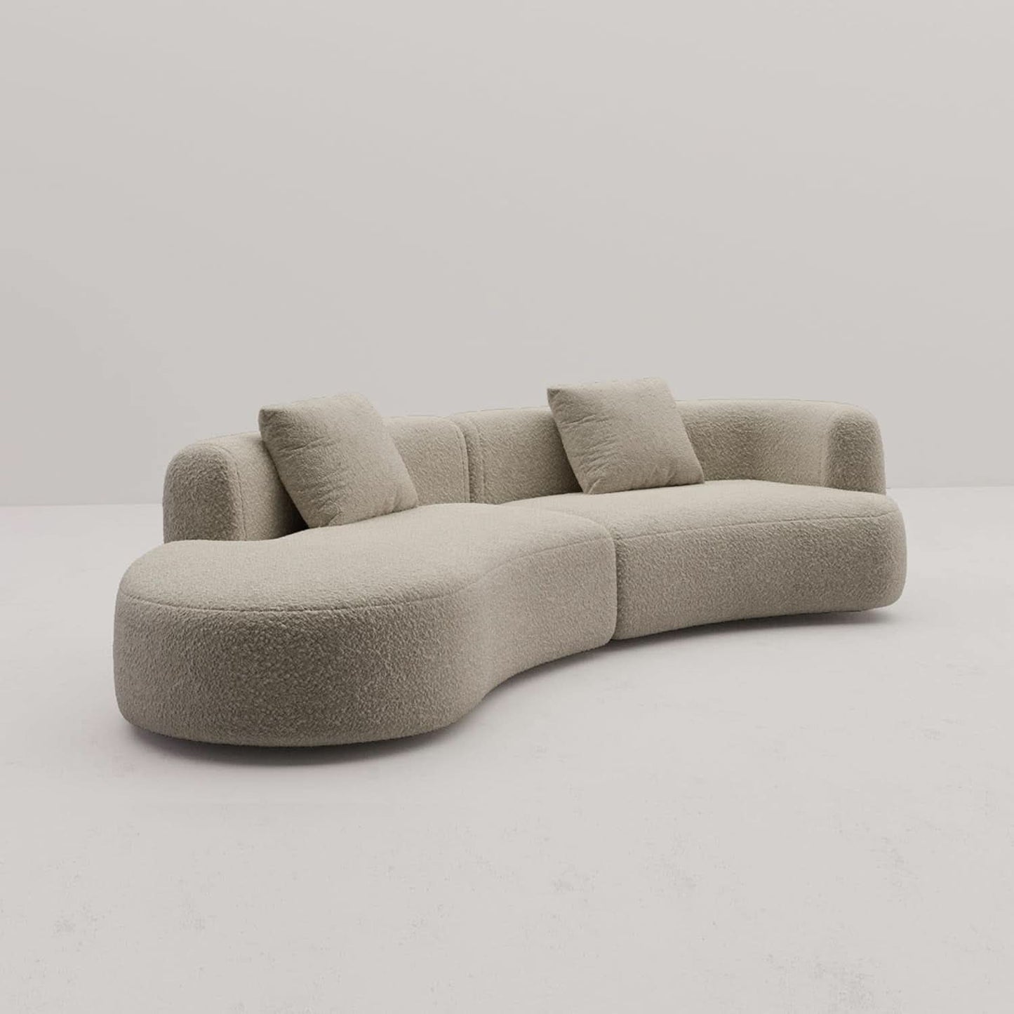 Light Coffee Curved Sectional Sofa For Living Room-2
