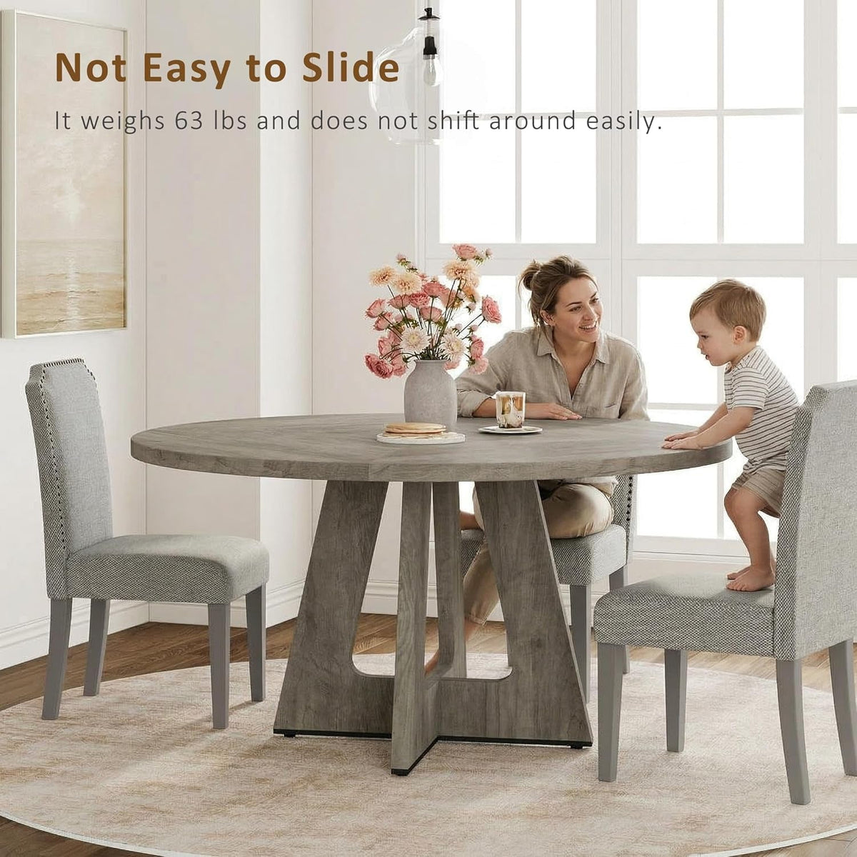 Forty Seven Inch Grey Dining Table Modern Kitchen Collection