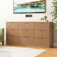 SixtyThreeInch Dresser With Deep Drawers NaturalFinish