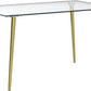 Glass Dining Table For 4 51 Inch Tempered Glass Gold Legs
