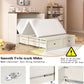Murphy Bed With Distressed White Storage And Charging