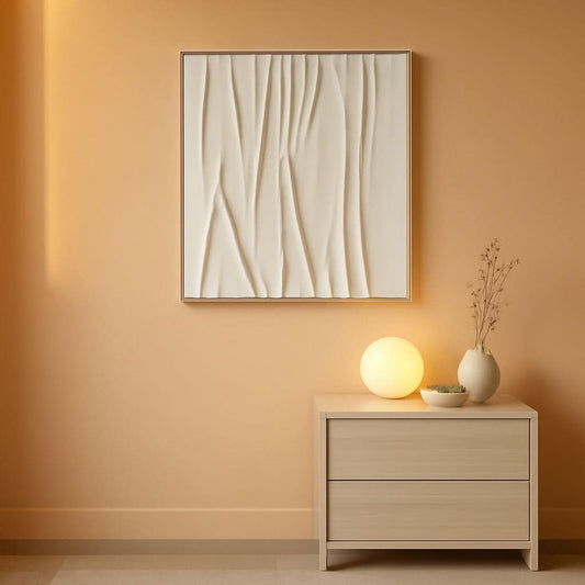 Beige Textured Wall Art 28 By 40 Inches Framed Masterpiece
