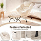 Oversized Corduroy White Reading Chair With Ottoman