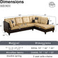 2 Piece L Shaped Sectional Sofa Set Beige Microfiber Right Hand Facing Ideal For Living Room-1