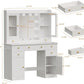 White Vanity Desk With Adjustable Multicolor Lighting