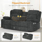 Gray Loveseat Recliner Sofa With Flip Middle Backrest