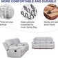 Grey Microfiber Reclining Sofa And Loveseat Set For Living Room