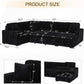 Black 122Inch U Shaped Sleeper Sectional USB Charging Ports