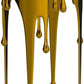 Gold Anodized Aluminum Tempered Glass Table 16x16x25