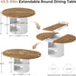 Extendable Round Dining Table FortyThree Inch Storage Cabinet