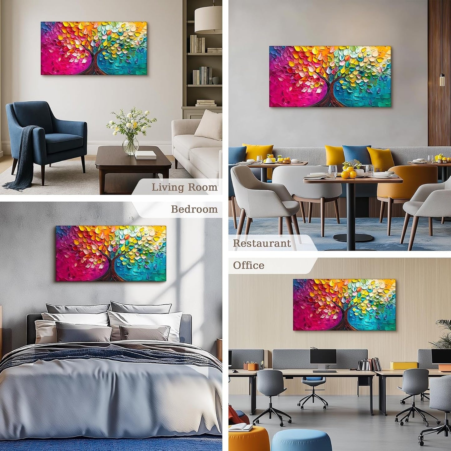 20x40 Inch Multicolor Arboreal NatureInspired Wall Art