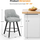 Linen Fabric Upholstered Swivel Barstools Set of Two