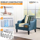 Navy Blue Linen Upholstered Accent Chair Modernist Design