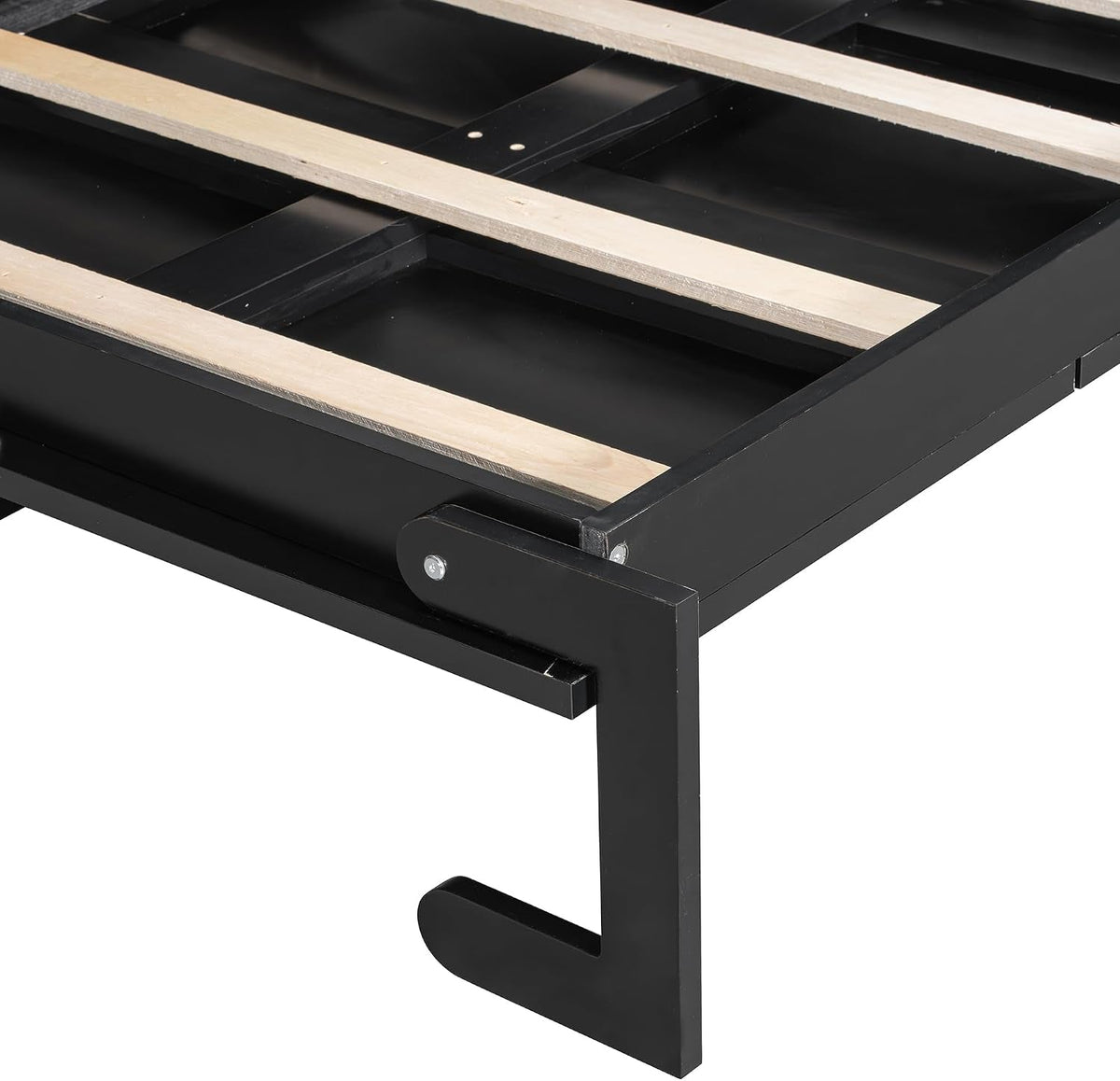 Black Twin Murphy Bed Featuring Integrated Lighting