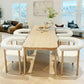 White Faux Sherpa Boucle Upholstered Dining Chairs
