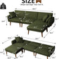 LShaped Linen Sleeper SofaBed With Reclining Backrest