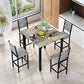 Gray Velvet Contemporary Counter Height Dining Set