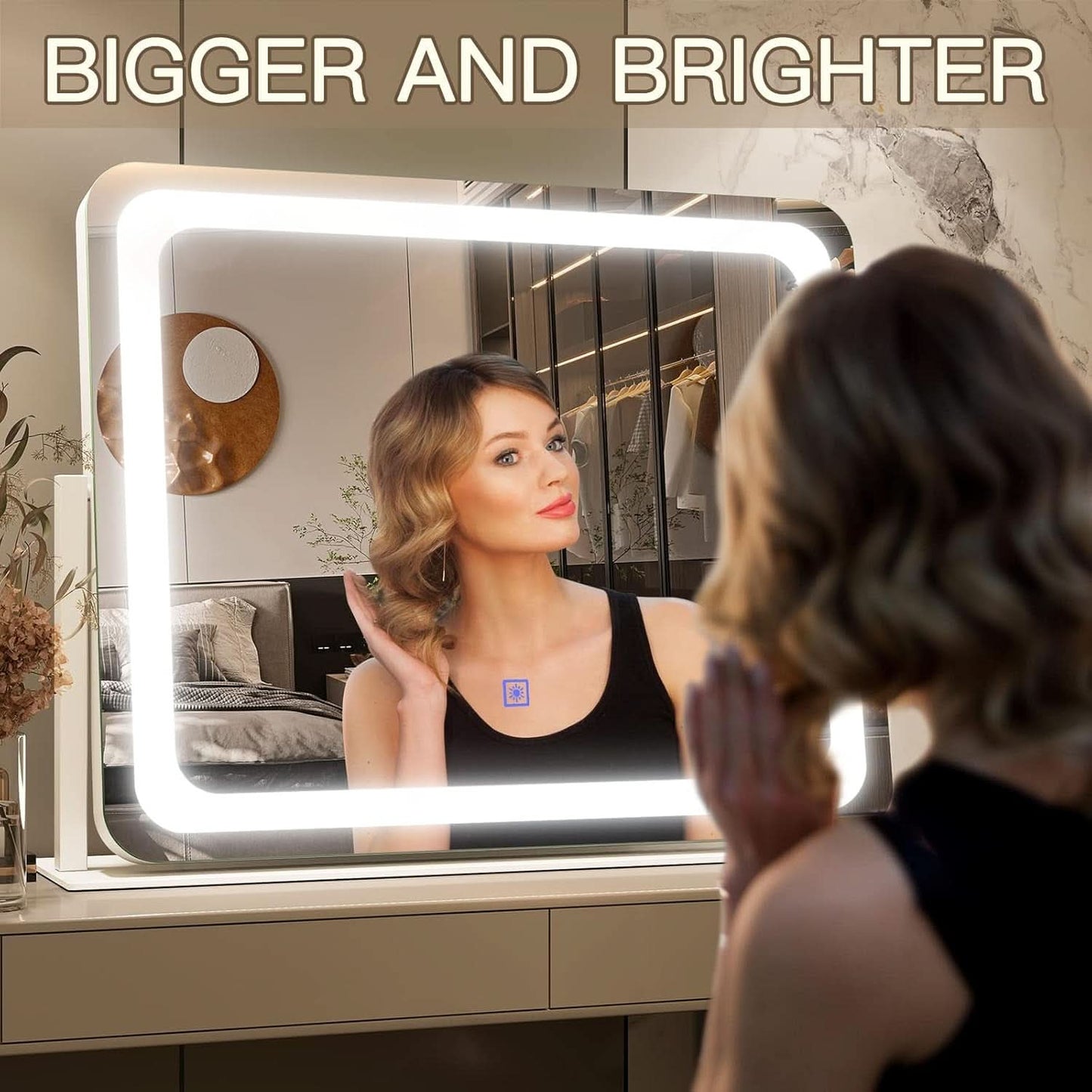 22x17 Vanity Mirror With ThreeColor Lighting Dimmable
