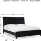 King Platform Bed Black Matte Finish Engineered Wood