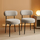 Industrial Boucle Upholstered Dining Chairs Light Grey