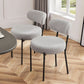 CharcoalGrey Boucle Dining Chair Set Midcentury Backrest
