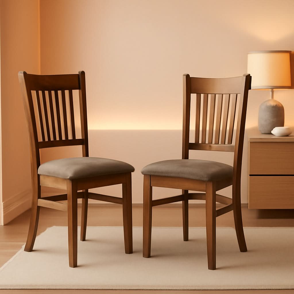 Vancouver Espresso Linen Upholstered Dining Chairs Set of 2