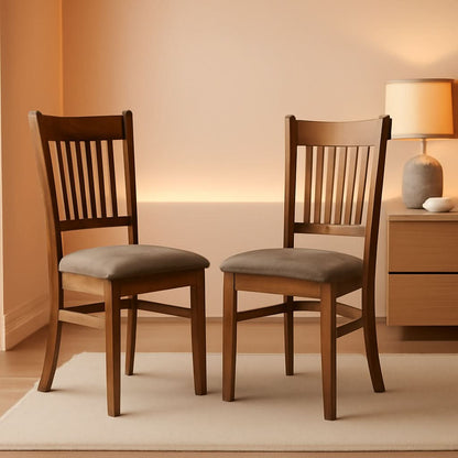 Vancouver Espresso Linen Upholstered Dining Chairs Set of 2