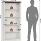 White Five Tier Bookcase Featuring Adjustable Shelves