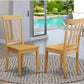 Antique Oak ThirtySevenInch Dining Chairs Pair Set