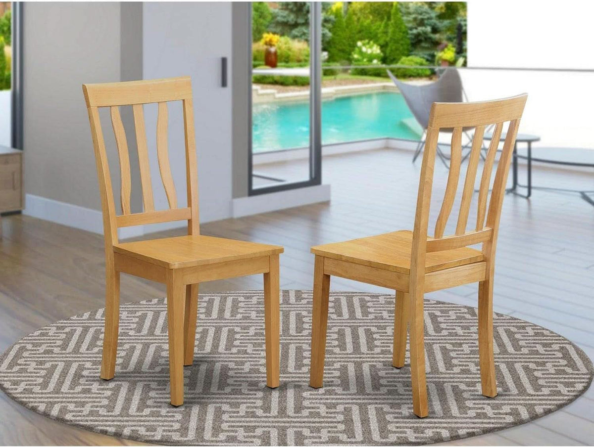 Antique Oak ThirtySevenInch Dining Chairs Pair Set