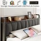 King Size Bed Frame With Storage Headboard And USB Charging Ports