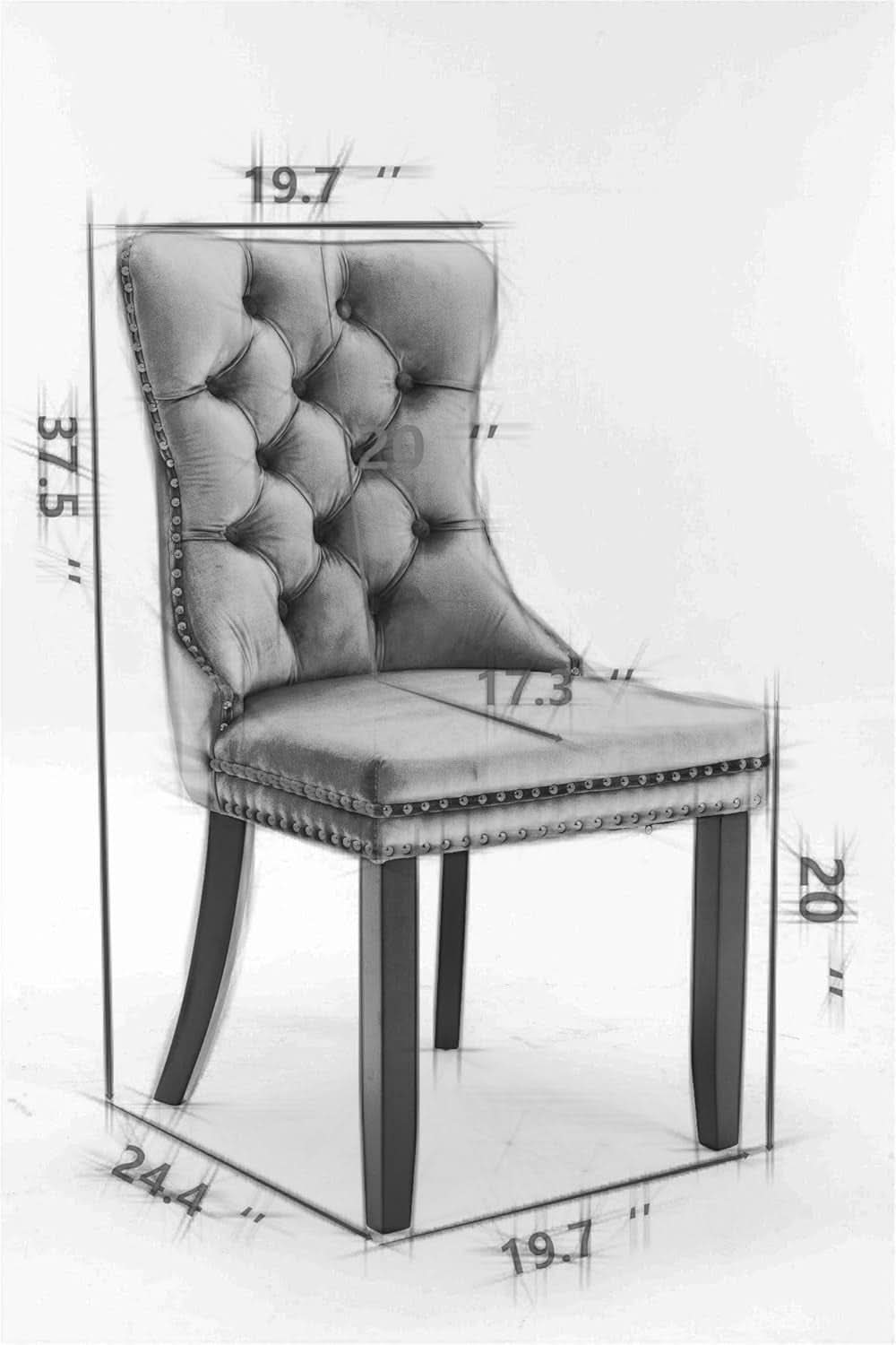 Velvet Dining Chairs Gold Finishing Collection Set