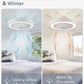 White Twenty TwoIn Enclosed Ceiling Fan With Remote