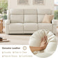 Genuine Leather Power Recliner Sofa Cream Upholstery
