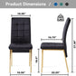 Black Velvet Dining Chairs Set of 4 with Golden Metal Legs