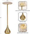 Goldtone Cast Aluminum Teardrop Cocktail Table 7x7