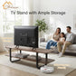 Walnut 65 Inch TV Stand Entertainment Center Living Room