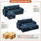 Cerulean Linen Convertible Sleeper Sofa With Pullout