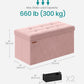 Jelly Pink Foldable Storage Ottoman Bench 15x30x15