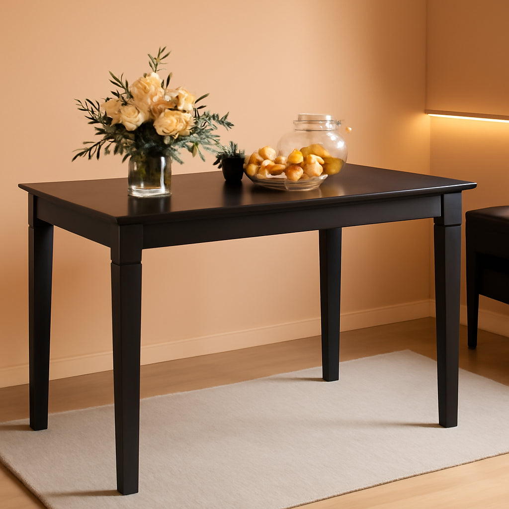 Black Rectangular Dining Table Heavy Duty Apartment