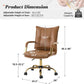 Adjustable Faux Leather Desk Chair With Golden Legs Camel