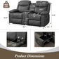 Grey Double Reclining Loveseat For Living Room Home Theater